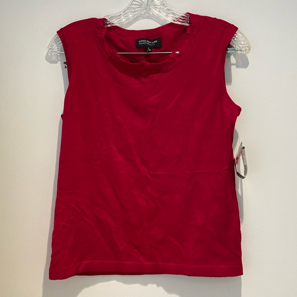 NWT Jones New York Red Knit Shell, PL